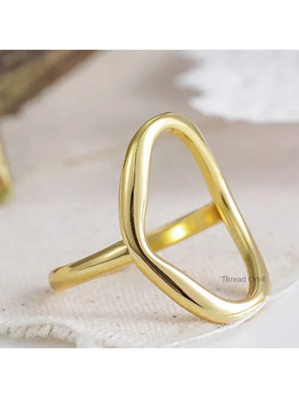Chunky Gold Statement Ring Adjustable Open Promise Ring Minimalist Trendy